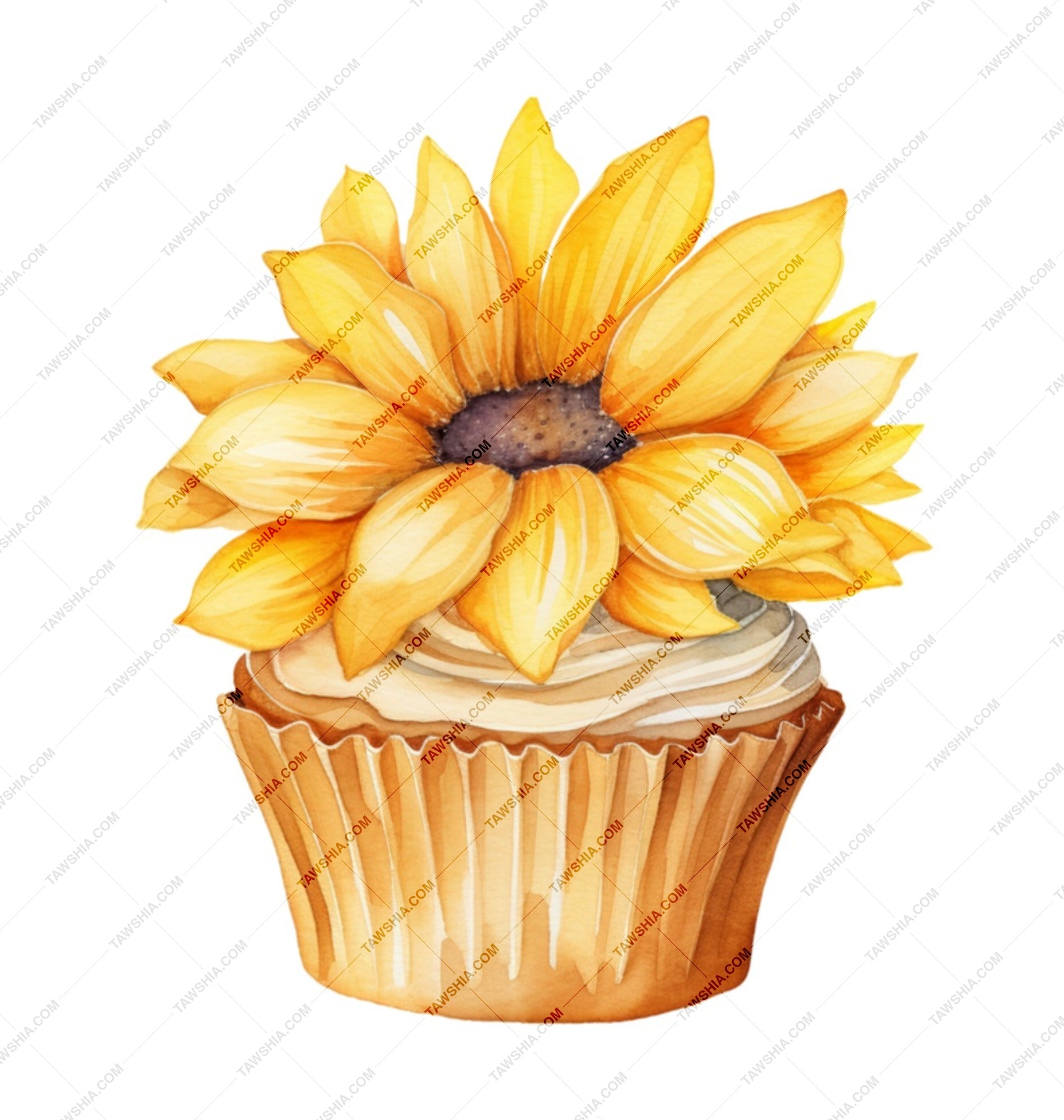 Sunflower Cupcake Mug, Floral Mug, Cute Mug, Coffee Mug, Gift for Her, Tea Mug, Summer Mug, Novelty Mug SKU: MG10004201 - Tawshia