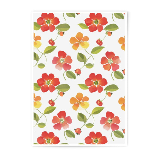 Floral Photographic Print, Flower Art, Red Flowers, Orange Flowers, Botanical Print, Nature Wall Art, Floral Home Decor - Tawshia