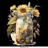 Sunflower Pinback Button, Floral Mason Jar, Trendy Button, Summer Vibes Button, Cute Accessories, Gift Idea, Decorative Badge - Tawshia