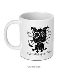 Everything is Fine Funny Cat Graphic Mug product