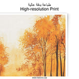 Autumn Lake Photographic Print, Golden Trees Reflection, Nature Art Print, Landscape Photography, Fall Decor, Wall Art, Home Decor - Tawshia