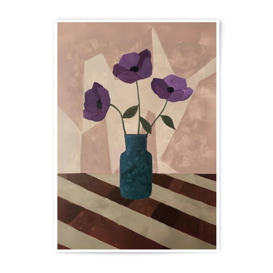 Purple Flower Photographic Print, Floral Art Print, Home Decor, Still Life Art, Botanical Wall Art, Modern Art Print, Wall Decor, Gift Idea - Tawshia