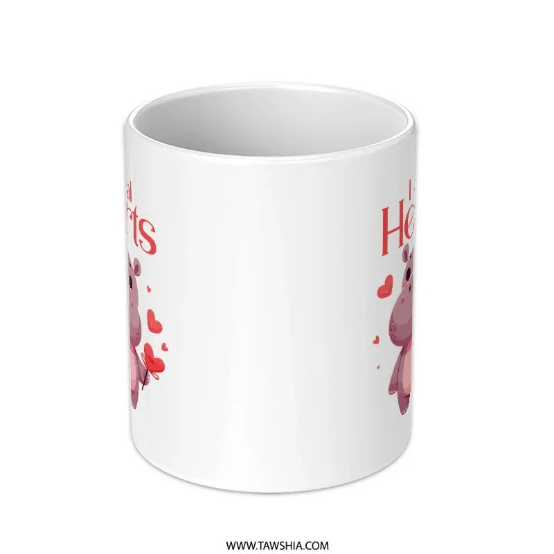 Colorful Hippo Hearts Design Mug product type