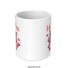 Colorful Hippo Hearts Design Mug product type