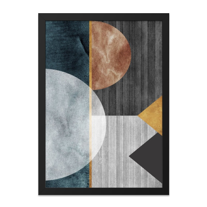 Abstract Geometric Wall Art, Modern Art Print, Circle Triangle Shapes, Minimalist Home Decor, Contemporary Artwork, Trendy Wall Decor - Tawshia