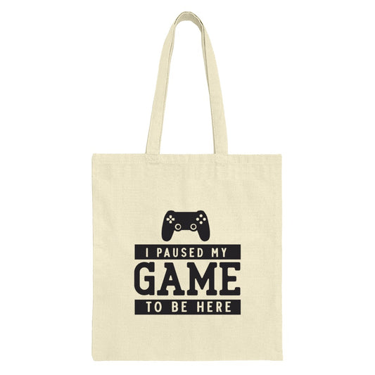 Gamer Tote Bag, I Paused My Game, Funny Gift for Gamers, Video Game Lover Present, Gaming Convention Bag, Geeky Present Tote - Tawshia