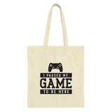 Gamer Tote Bag, I Paused My Game, Funny Gift for Gamers, Video Game Lover Present, Gaming Convention Bag, Geeky Present Tote - Tawshia