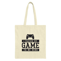 Gamer Tote Bag, I Paused My Game, Funny Gift for Gamers, Video Game Lover Present, Gaming Convention Bag, Geeky Present Tote - Tawshia