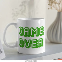 Game Over Mug, Pixel Art, Retro Gamer Gift, 8 Bit Design, Geeky Mug, Video Game, Funny Mug, Gamer Coffee Mug, Geek Gift, Gift for Him - Tawshia