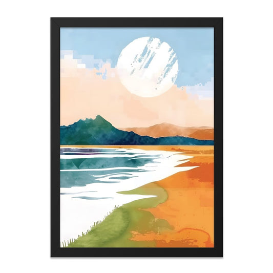 Coastal Abstract Wall Art, Watercolor Landscape Print, Beach Scenery Wall Decor, Minimalist Art Print, Serene Home Decor - Tawshia