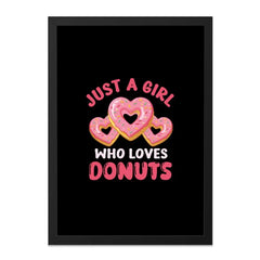 Donut Lover Wall Art, Just A Girl Who Loves Donuts Print, Heart Donuts Art, Foodie Home Decor, Trendy Wall Decor, Kitchen Art Print - Tawshia