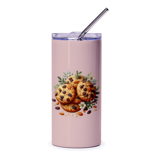 Cookie Tumbler, Food Drinkware, Sweet Treat Tumbler, Baking Lover Gift, Dessert Tumbler, Cookies with Nuts Design, Tumblers - Tawshia