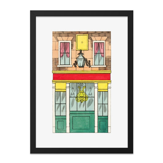 Vintage Shop Front Wall Art, Antique Store Print, Old Building Decor, Colorful Architecture Painting, Unique Business Artwork, Home Office - Tawshia