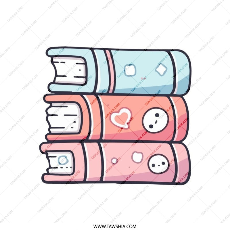 Stacked Books Pillow, Cute Book Lover Throw Pillow, Kawaii Reading Nook Decor, Pastel Bookish Accent Pillow, Cozy Bookworm Gift Idea - Tawshia