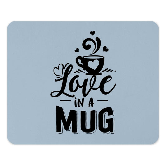 Love in a Mug Mouse Pad, Coffee Lover Gift, Heart Mug Mat, Cute Desk Accessory, Home Office Decor, Unique Mousepad Design - Tawshia