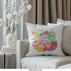 Kawaii Food Pillow, Cute Dessert Pillow, Foodie Gift, Funny Pillow, Pastel Pillow, Whimsical Home Decor - Tawshia
