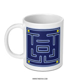 Maze Design Mug, Abstract Art Mug, Unique Graphic Mug, Modern Art Mug, Trendy Cup - Tawshia