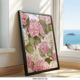 Hydrangea Wall Art, Floral Print, Botanical Wall Decor, Flower Art Print, Pink and White Hydrangeas, Home Decor, Floral Wall Hanging - Tawshia