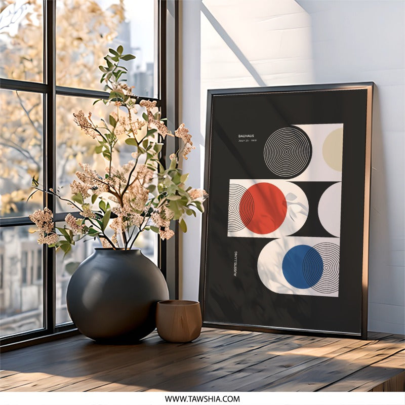 Bauhaus Wall Art, Geometric Art Print, Abstract Wall Decor, Ausstellung Poster, Modern Art, Mid Century Print, Minimalist Art - Tawshia