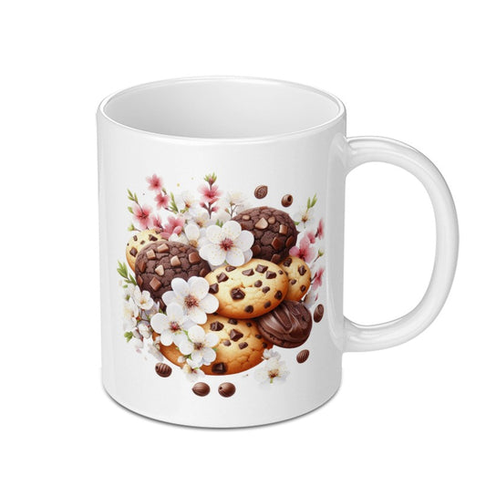 Cookies and Flowers Mug, Floral Mug, Baking Mug, Foodie Mug, Gift Mug, Dessert Mug, Sweet Treats Mug, Coffee Mug, Tea Mug, Kitchen Decor - Tawshia