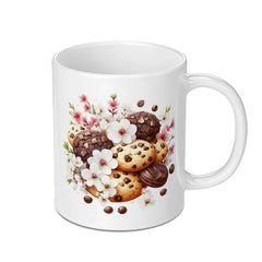 Cookies and Flowers Mug, Floral Mug, Baking Mug, Foodie Mug, Gift Mug, Dessert Mug, Sweet Treats Mug, Coffee Mug, Tea Mug, Kitchen Decor - Tawshia