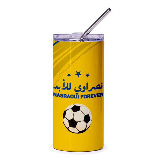 Nasraoui Forever Tumbler, Football Fan Tumbler, Soccer Gift Ideas, Sports Tumbler, Saudi Arabia Team, Gold and Blue - Tawshia