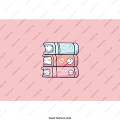 Cute Book Stack Tumbler, Kawaii Books Tumbler, Aesthetic Tumbler, Book Lover Gift, Teacher Tumbler, Pastel Color Tumbler - Tawshia