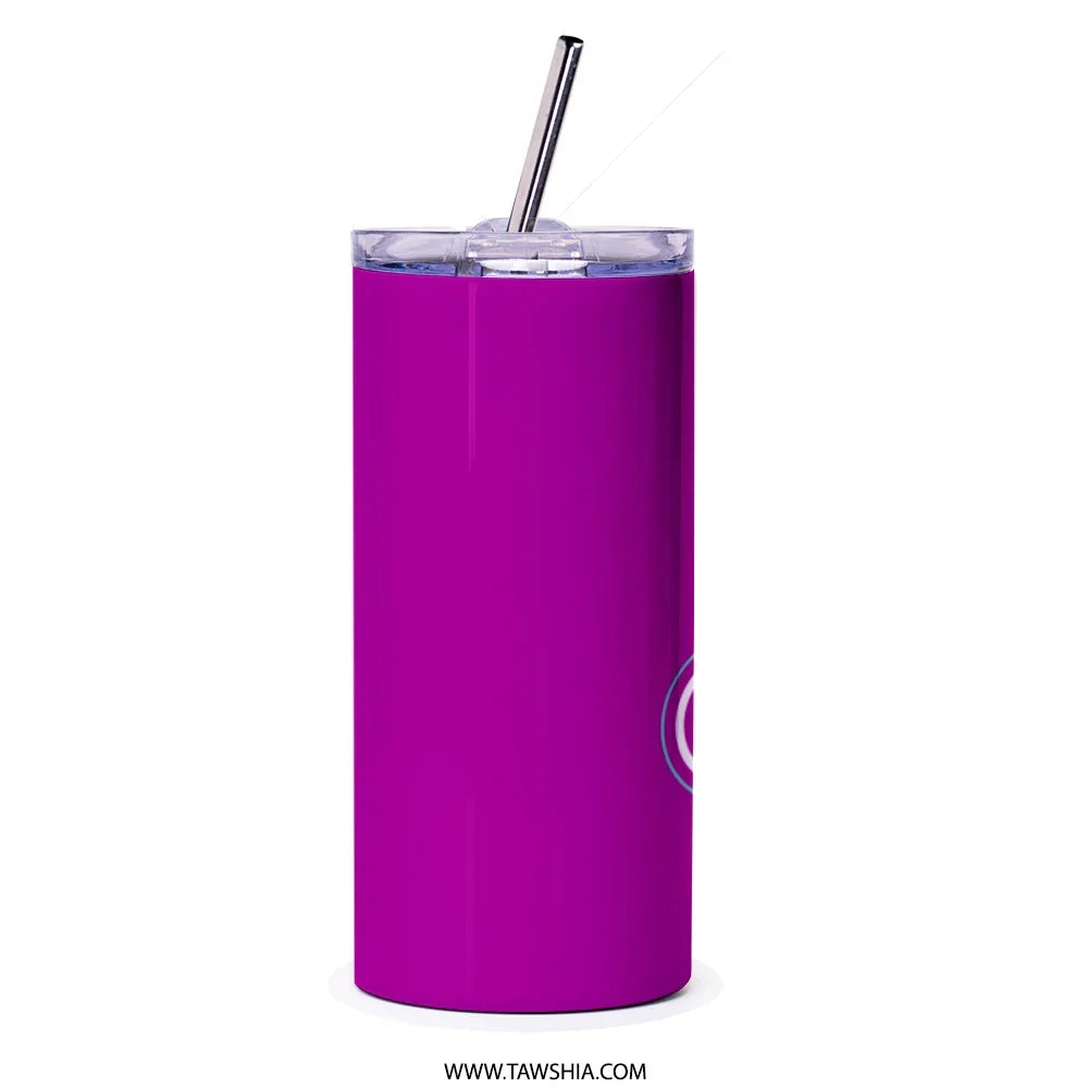 Stylish Insulated Purple Tumbler with Lid and Straw product type