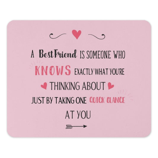 Best Friend Mouse Pad, Gift for Friend, Friendship Quote Mousepad, Pink Mousepad, Cute Mouse Pad, Desk Decor, Friend Gift Idea - Tawshia