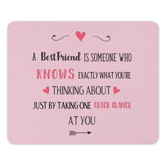 Best Friend Mouse Pad, Gift for Friend, Friendship Quote Mousepad, Pink Mousepad, Cute Mouse Pad, Desk Decor, Friend Gift Idea - Tawshia