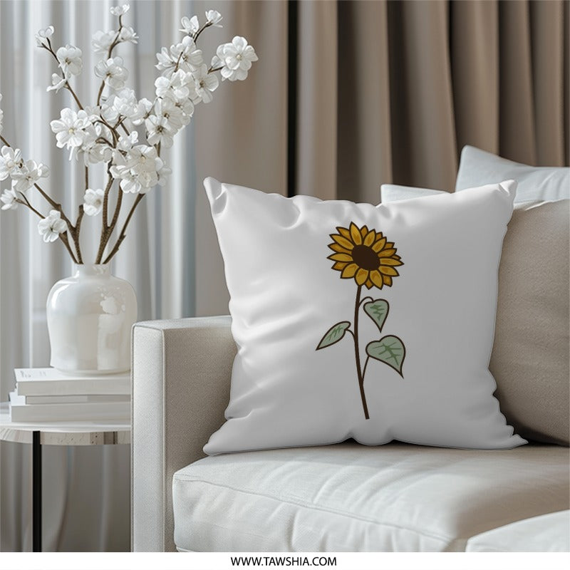 Sunflower Pillow, Floral Design, Decorative Pillow, Accent Pillow, Throw Pillow, Home Decor, Farmhouse Pillow, Botanical Pillow, Gift Idea - Tawshia