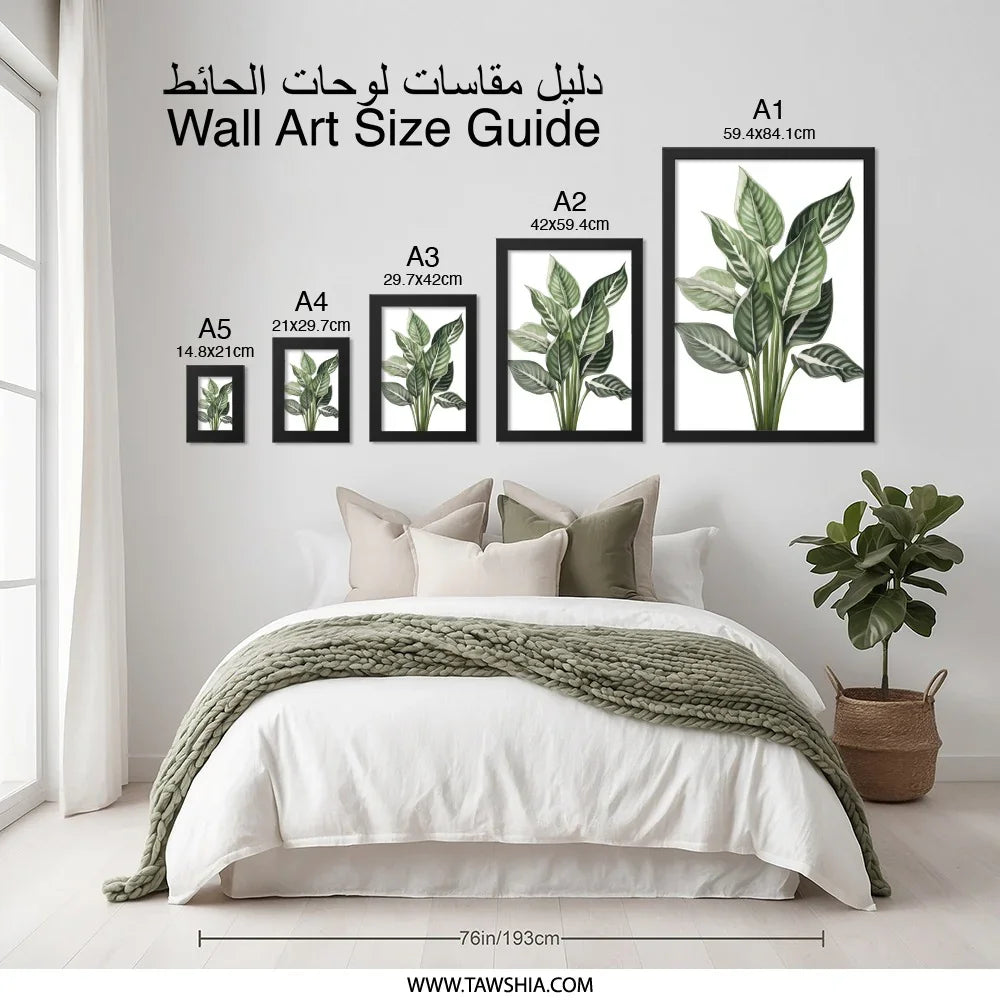 Calathea Plant Wall Art, Botanical Print, Tropical Leaf Decor, Greenery Art, Modern Home Decor, Framed Art Print - Tawshia