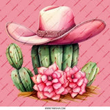 Pink Cowboy Hat Pinback Button, Desert Cactus Flower Badge, Western Style Pin, Trendy Accessory, Cute Button, Gift Idea - Tawshia