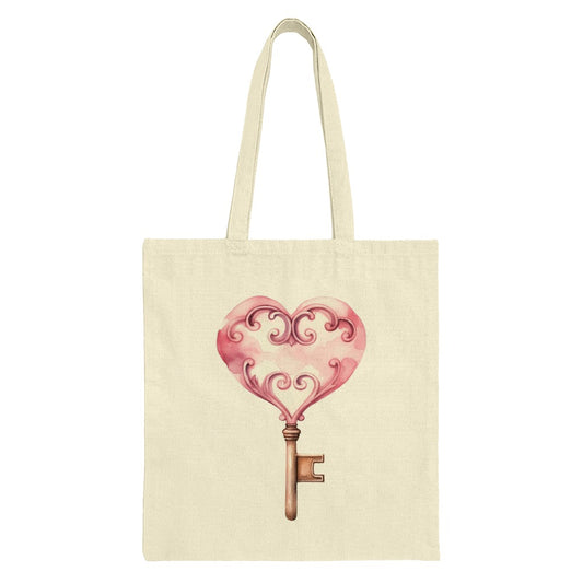 Heart Key Tote Bag, Valentine Gift Idea, Elegant Tote, Romantic Design, Gift for Her, Stylish Bag, Special Occasion, Unique Tote - Tawshia