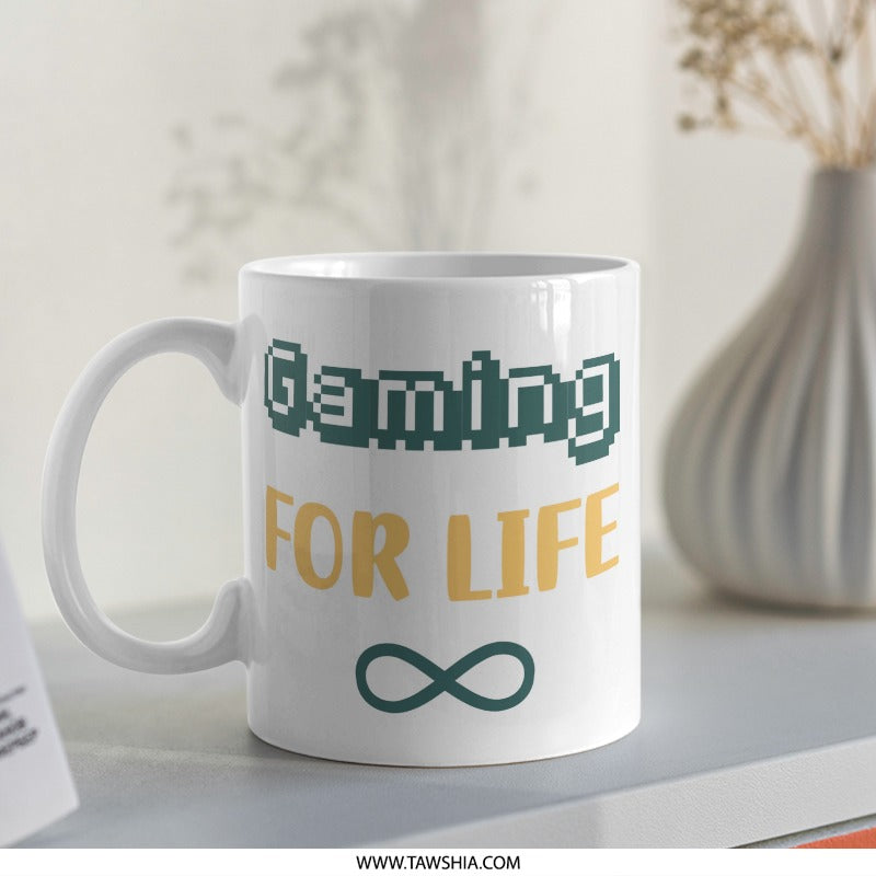 Gaming For Life Mug, Gamer Gift, Unique Gamer Mug, Video Game Mug, Funny Mug, Gift for Gamers, Game Lover, Gamer Decor, Gamer - Tawshia