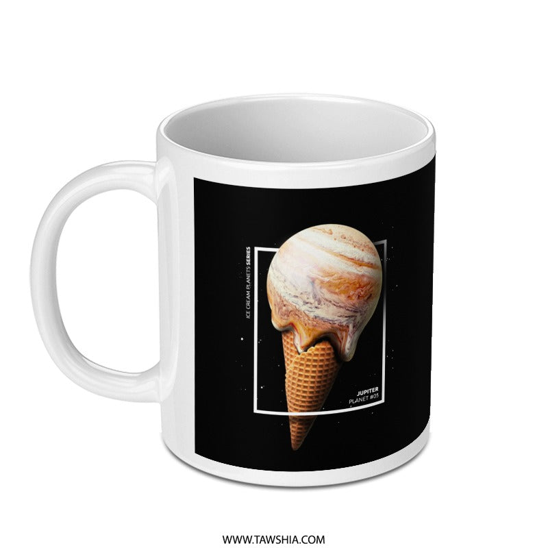 Unique Mug with Jupiter Ice Cream Cone Design Mug Product