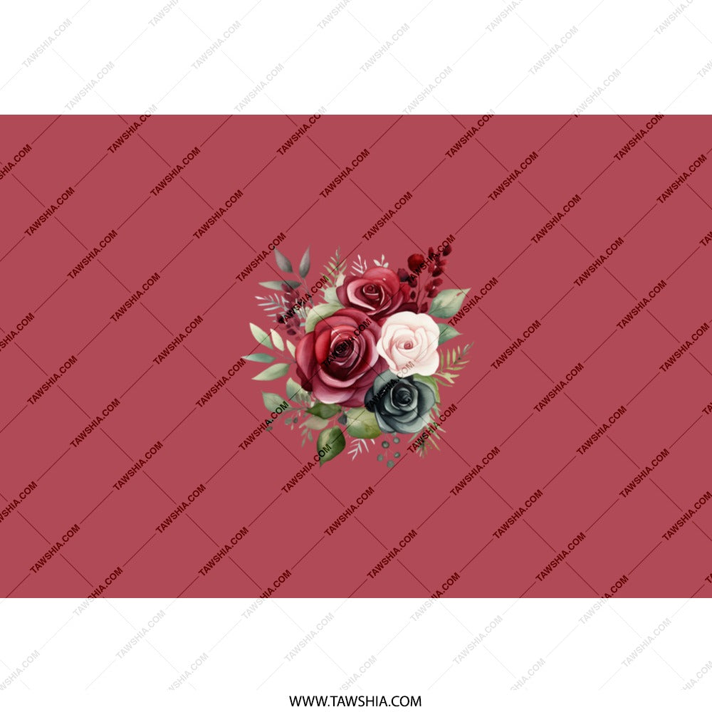 Floral Tumbler, Burgundy Tumbler, Rose Tumbler, Flower Tumbler, Elegant Tumbler, Gift for Her, Floral Tumbler Gift, Tumbler with Straw - Tawshia