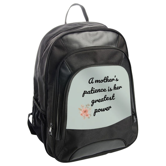 Mother's Patience Backpack, Floral Design Backpack, Inspirational Quote Backpack, Gift for Mom, Stylish Backpack, Everyday Backpack - Tawshia