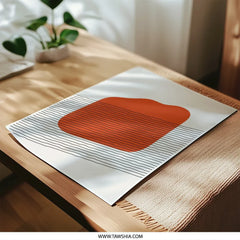 Abstract Photographic Print, Geometric Wall Art, Modern Art Print, Minimalist Decor, Red Shape Photo, Line Art Poster, Home Decor - Tawshia