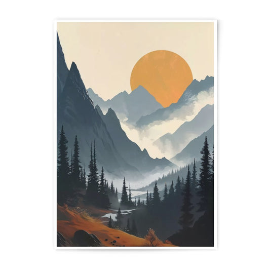 Mountain Sunset Photographic Print, Landscape Art Print, Nature Wall Art, Home Decor, Scenery Print, Sunset Landscape, Printable Art - Tawshia