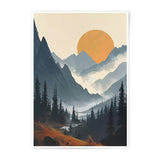 Mountain Sunset Photographic Print, Landscape Art Print, Nature Wall Art, Home Decor, Scenery Print, Sunset Landscape, Printable Art - Tawshia