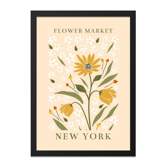 Flower Market New York Wall Art, Floral Illustration Print, Botanical Art, Home Decor, Modern Art Print, Wall Decor, Flower Print - Tawshia