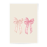 Pink Bow Photographic Print, Girly Decor, Nursery Art, Cute Bows, Pink Stripes, Wall Art, Home Decor, Gift Idea, Bow Illustration - Tawshia