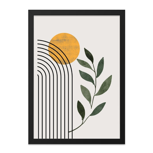 Minimalist Wall Art, Geometric Print, Boho Decor, Plant Art, Mid Century Modern, Abstract Art Print, Home Decor - Tawshia