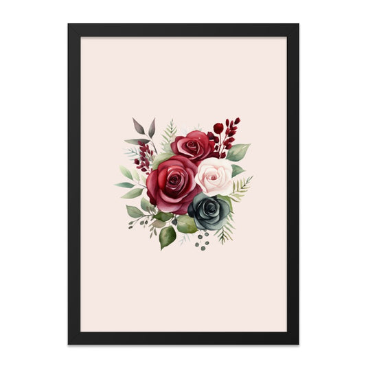 Rose Bouquet Wall Art, Floral Print, Romantic Home Decor, Botanical Art, Watercolor Roses, Flower Wall Decor, Elegant Print, Gift Idea - Tawshia