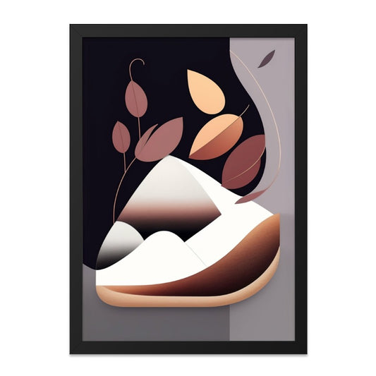 Abstract Mountain Wall Art, Minimalist Geometric Art, Autumn Leaf Decor, Contemporary Home Decor, Modern Wall Hanging, Nature Inspired Art - Tawshia