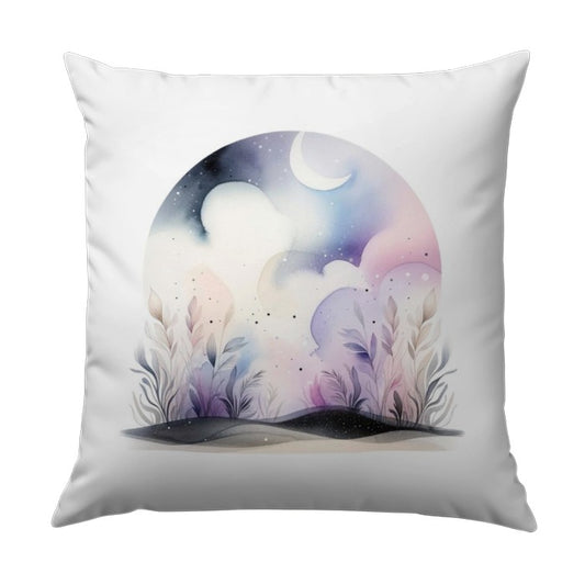 Watercolor Moon Pillow, Celestial Pillow, Stars Moon Art Print Pillow, Nature Illustration Throw Pillow, Night Sky Home Decor Gift - Tawshia