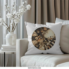 Floral Patchwork Pillow, Abstract Design Throw Pillow, Modern Art Decor Pillow, Decorative Accent Pillow, Home Decor Cushions - Tawshia