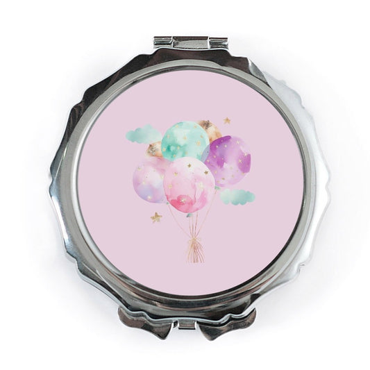 Watercolor Balloons Pocket Mirror, Cute Compact Mirror, Birthday Gift, Travel Mirror, Handbag Mirror, Aesthetic Mirror, Gift for Her - Tawshia