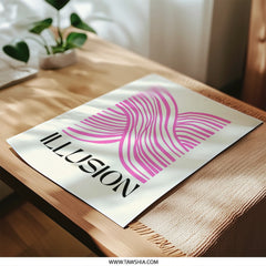 Illusion Photographic Print, Abstract Art Print, Pink Optical Illusion Wall Decor, Modern Art Print, Home Decor, Minimalist Design - Tawshia